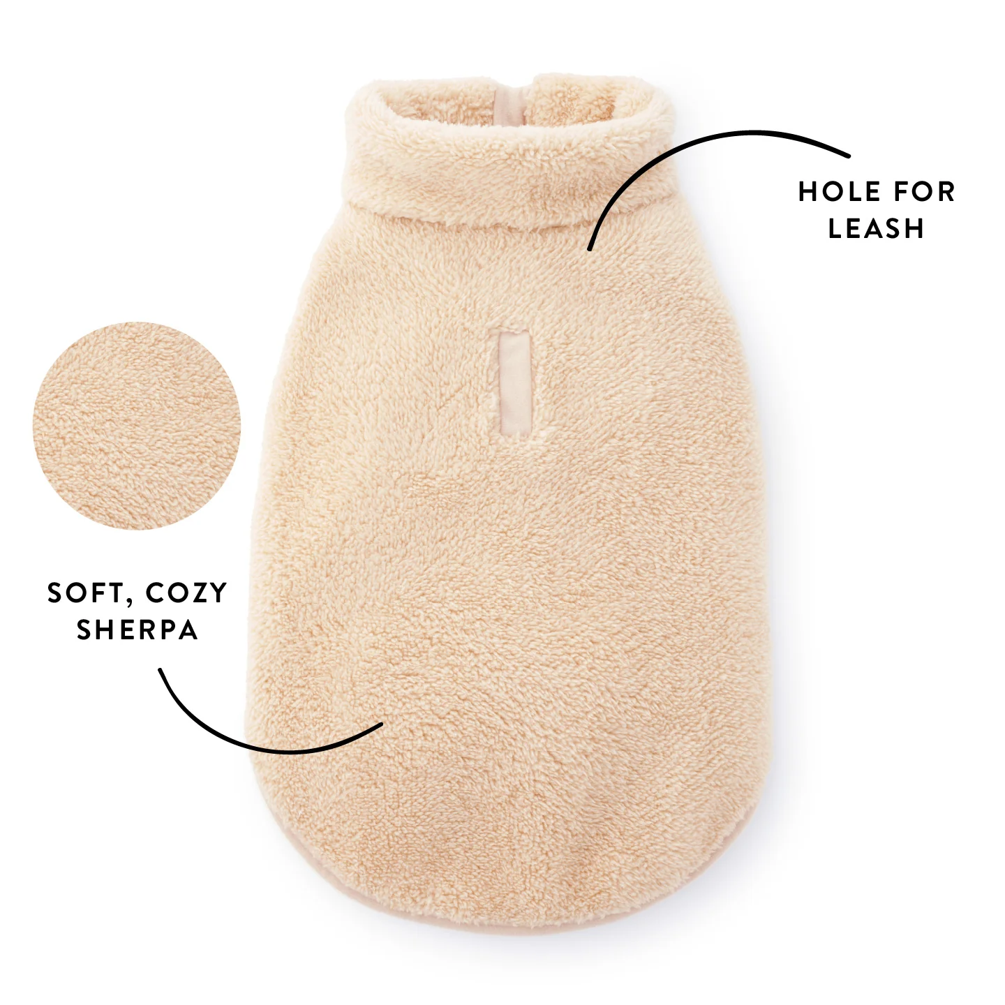 Wheat Quarter-Zip Sherpa Dog Jacket - Image 5